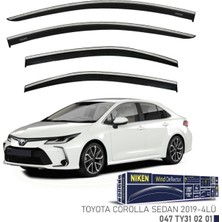 Toyota Corolla 12 E210 2019+ Kromlu Cam Rüzgarlığı Ön / Arka 4 Parça Niken 047TY310201
