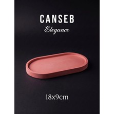 Canseb Elegance 18X9CM - Somon - Dekoratif Tepsi - El Boyaması Işçilik - Premıum