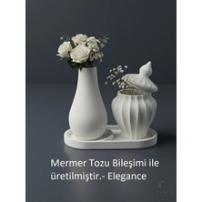 Canseb Elegance 13CM Çiçek Vazosu & 8cm Tombul Vazo Saksılık & 17CM Bölmeli Oluklu Tepsi