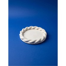 Canseb Elegance 14X14 cm Dekoratif Yuvarlak Tabak Sunumluk Tepsi