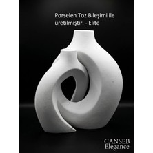Canseb Elegance Premıum Sarmaşık Sevgili Ikili Vazo Dekoratif - 16/13CM