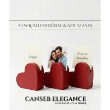 Canseb Elegance 5X5CM - 3'lü Kalp Fotoğraf Tutucu & Not Standı Dekoratif Obje 5cm