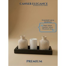 Canseb Elegance Premium - - Dörtlü Dekoratif Vazo ve Mumluk Set - El Işçiliği Boyama