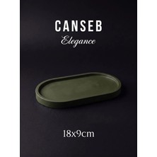 Canseb Elegance 18X9CM - Haki - Dekoratif Tepsi - El Boyaması Işçilik - Premıum