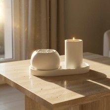 Canseb Elegance 3'lü Saksı ve Mumluk Seti (Mum Hediye)