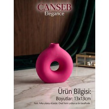Canseb Elegance 13X13CM - Premium -Dekoratif Donut Vazo - El Boyaması Işçilik