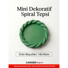Canseb Elegance 14X14CM - Premium - Çimen Yeşili - Dekoratif Sarmal Tepsi - El Boyaması Işçilik (14X14CM Ebat)