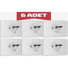 Esmana Living 6'lı Pratik Yapışkanlı Duvar Vidası Çerçeve Askısı Yapışkanlı Raf Tutucu