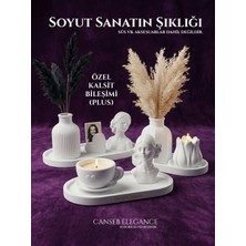 Canseb Elegance Soyut Sanatın Şıklığı - 9 Parça Dekoratif Obje Biblo Vazo Seti (Beyaz)