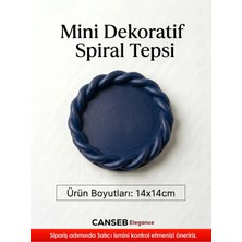 Canseb Elegance 14X14CM - Premium - Gece Mavisi - Dekoratif Sarmal Tepsi - El Boyaması Işçilik (14X14CM Ebat)