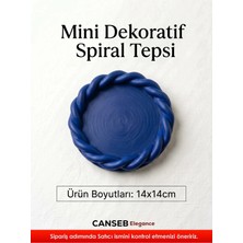 Canseb Elegance 14X14CM - Premium - Kraliyet Mavisi - Dekoratif Sarmal Tepsi - El Boyaması Işçilik (14X14CM Ebat)