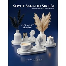 Canseb Elegance Soyut Sanatın Şıklığı - 10 Parça Dekoratif Obje Biblo Vazo Seti (Beyaz)