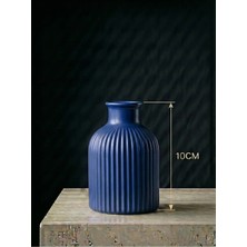 Canseb Elegance Premium - Mini Vazo - Kraliyet Mavisi - 10CM Boyunda - El Boyaması Işçilik - 10X7CM
