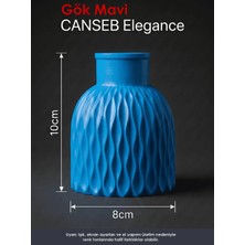 Canseb Elegance Premium - Gök Mavi - Dalgalı Dekoratif Vazo - 10X8CM - El Boyaması Işçilik