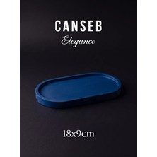 Canseb Elegance 18X9CM - Gece Mavisi - Dekoratif Tepsi - El Boyaması Işçilik - Premıum