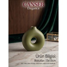 Canseb Elegance 13X13CM - Premium -Dekoratif Donut Vazo - El Boyaması Işçilik