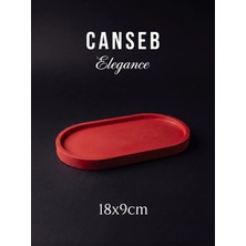 Canseb Elegance 18X9CM - Kırmızı - Dekoratif Tepsi - El Boyaması Işçilik - Premıum