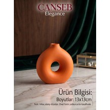 Canseb Elegance 13X13CM - Premium -Dekoratif Donut Vazo - El Boyaması Işçilik