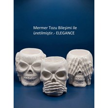 Canseb Elegance 10CM Üçlü Kuru Kafa Seti - (Görmedim Duymadım Bilmiyorum) Temalı Gothic
