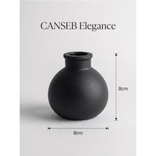 Canseb Elegance Premium - Siyah - Minik Tombul Vazo - 8X8CM - El Boyaması Işçilik