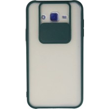 Royaleks Samsung Galaxy J7 Kılıf Palm Buzlu Kamera Sürgülü Silikon - Yeşil