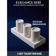 Canseb Elegance Dörtlü Dekoratif Tabaklı Mumluk Seti - Hediyelik - Sunumluk