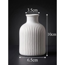Canseb Elegance (Mermer Tozu Içerir) - 10CM Mini Vazo - Soft Beyaz - El Boyaması Işçilik - Elegance Seri
