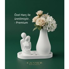 Canseb Elegance 10CM Sevgili Biblo & 13CM Çiçek Vazosu - 17CM Tepsi - Üçlü Set