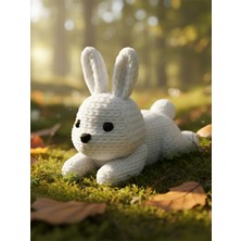 Toynetic Plastik Sevimli Örgü Tavşan – Nostaljik Dokulu Dekoratif Obje & Biblo