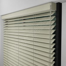 Jaluzi By Konsept Dekor Redüktörlü / Zincirli Ahşap Jaluzi Perde 50 mm %100 Orjinal Ahşap Krem Renk