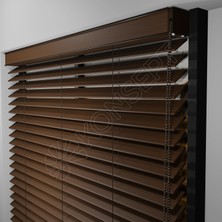 Jaluzi By Konsept Dekor Redüktörlü / Zincirli Ahşap Jaluzi Perde 50 mm %100 Orjinal Ahşap Ceviz Renk