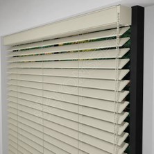 Jaluzi By Konsept Dekor Redüktörlü / Zincirli Ahşap Jaluzi Perde 50 mm %100 Orjinal Ahşap Taş Renk