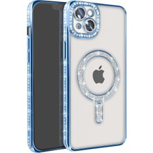 Royaleks Iphone 15 Kılıf Joke Simli Magneticsafe Kılıf - Mavi