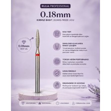 Rulia Professional 0.18 mm Kırmızı Bant Ince Elmas Freze Ucu Kütikül ve Dar Alanlarda Hassas Çalışma