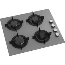 GL General Gri Cam 60 cm Gazlı Ankastre Ocak ( Emaye Izgaralı )