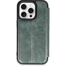 Royaleks Iphone 14 Pro Max Kılıf Flip Cover - Koyu Yeşil