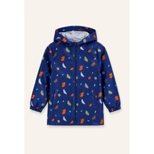 Queen Kids KOP22 Unisex Çocuk Kapüşonlu Yağmurluk Lacivert