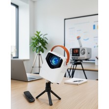 Azrlya Projeksiyon Ev Sineması Bluetooth 4K Hd Kaliteli Görüntü Kumandalı