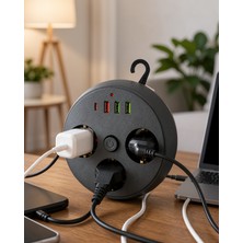 Azrlya Ev Ofis Için Çoklu Priz 3 Priz 3 USB Type C Güvenli Enerji Yönetimi