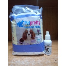 Pet Pretty Lavantalı Köpek Tuvalet Eğitim Pedi 60 x 90 cm 10'lu+Hobi Puppy Trainer Sprey Çiş Spreyi 100 ml