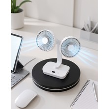 Azrlya 720° Döner Çift Taraflı Masaüstü Vantilatör – USB Şarjlı Sessiz Fan