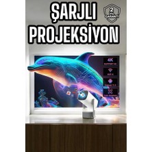 Azrlya Taşınabilir Sinema Oyun Projektörü Akıllı Projeksiyon Android 11 Yeni Nesil