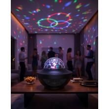 Azrlya Müzikli Rgb Disko Lambası Bluetooth Hoparlörlü Renkli Parti Işığı USB Tf Kart Girişli
