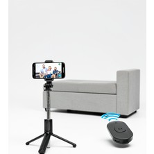 Azrlya Kumandalı Tripod Telefon Tutucu Selfie Çubuğu 360 Derece Dönebilen