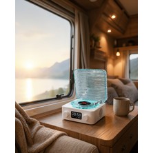 Azrlya Retro Tasarımlı Gece Lambalı Bluetooth Hoparlör – Saat ve Pil Göstergeli