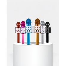 Azrlya Karaoke Mikrofon Bluetooth Bağlantılı Aux Girişli Uzun Pil Ömrü Yüksek Ses Kaliteli