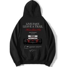 Brz Collection Unisex Oversize Grand Prix Race Car Monaco Hoodie Siyah