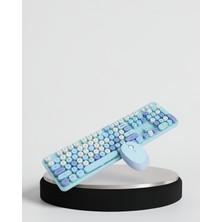 Azrlya Kablosuz Retro Klavye ve Mouse Seti – 104 Tuşlu, Sessiz Yazım