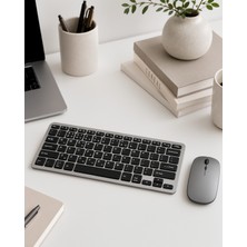 Azrlya Kablosuz Bluetooth Klavye Mouse Seti Şarjlı Tablet Laptop Uyumlu