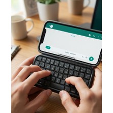 Azrlya Mini Kablosuz Bluetooth Klavye USB Şarjlı Taşınabilir Klavye
